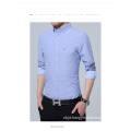 Men′s Solid Color Long Sleeve Shirts Casual Slim Fit Shirt Cotton Shirt